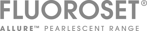 Fluoroset Allure Pearlescent Range Logo Grey RGB